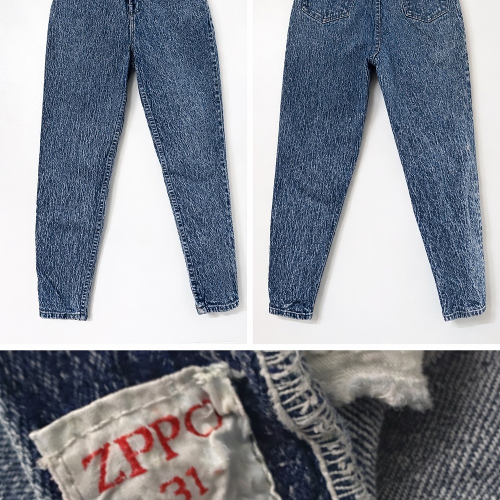 Vintage Zippo Jeans Acid Wash High Rise Tapered Denim